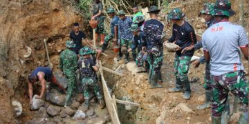 Hari ke Tiga TMMD, Progres Pekerjaan Jalan Perkebunan Desa Modayag Tiga Sentuh 11 Persen