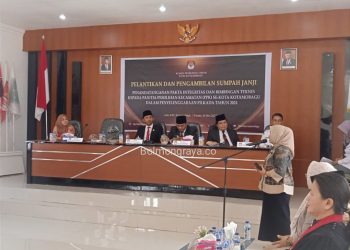 Wakili Wali Kota, Kaban Kesbangpol Kotamobagu Hadiri Pelantikan PPK Pilkada 2024