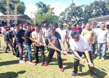 Meriahkan HUT Kotamobagu, Pemdes Pontodon Timur Turut Berpartisipasi Dalam Lomba Tarik Tambang