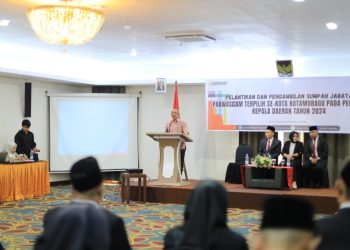 Asripan Nani Hadiri Pelantikan Panwascam Terpilih Pilkada Kotamobagu Tahun 2024