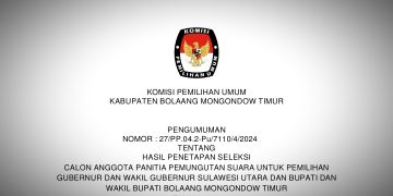 Resmi Diumumkan, Berikut PPS Terpilih untuk Pilkada Boltim 2024