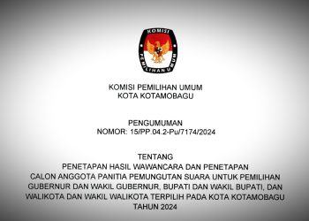 KPU Kotamobagu Resmi Tetapkan PPS Terpilih Pilkada Serentak 2024