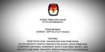 KPU Kotamobagu Resmi Tetapkan PPS Terpilih Pilkada Serentak 2024