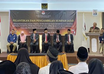 Hadiri Pelantikan PPS Pilkada 2024, ini Pesan Penjabat Wali Kota Kotamobagu Asripan Nani