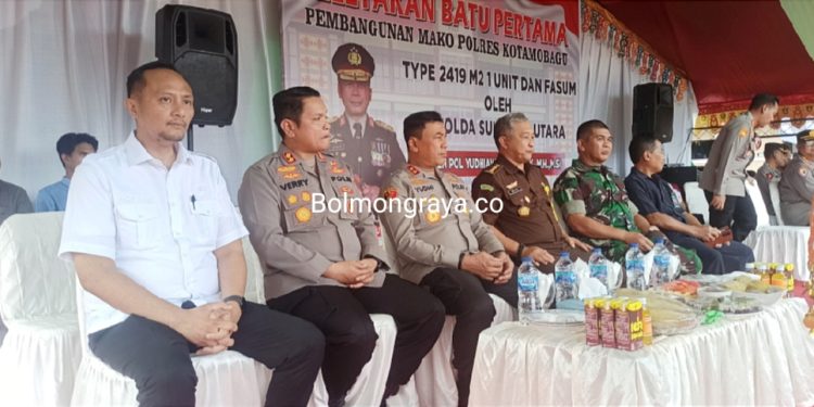 Sekda Kotamobagu Hadiri Peletakan Batu Pertama Pembangunan Mako Polres Kotamobagu