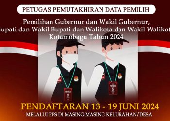 KPU Kotamobagu Buka Pendaftaran Pantarlih, ini Dokumen yang Harus Disiapkan Peserta