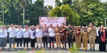 Wakili Wali Kota Kotamobagu, Nasli Paputungan Hadiri Apel Akbar Tahapan Coklit Pilkada 2024