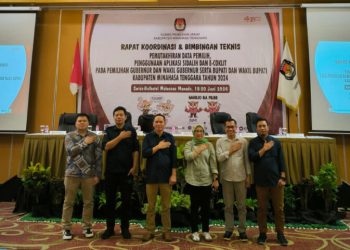 Rakor dan Bimtek Pemutakhiran Data Pemilih, KPU Mitra Simulasi Penggunaan Aplikasi Sidalih dan E-Coklit