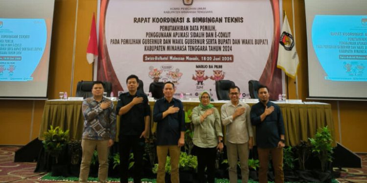 Rakor dan Bimtek Pemutakhiran Data Pemilih, KPU Mitra Simulasi Penggunaan Aplikasi Sidalih dan E-Coklit