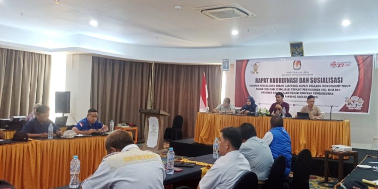 Sosialisasi Tahapan Pencalonan, KPU Boltim Gelar Rakor Bersama LO Parpol