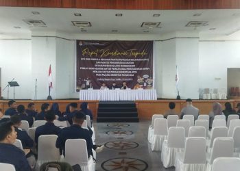 KPU BOLMONG Rakor Terpadu dengan BAWASLU, Jalaludin: Kita adalah Keluarga Besar