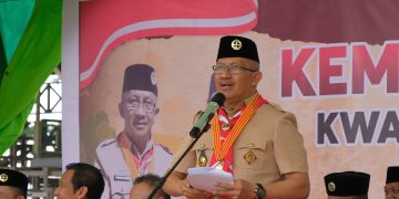 Pj Wali Kota Buka Kemah Bakti Pramuka Kwarcab Kotamobagu Tahun 2024
