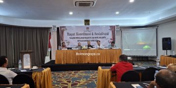 Asisten Pemerintahan Pemkot, Hadiri Sosialisasi Tahapan Pencalonan Wali Kota dan Wakil Wali Kota Kotamobagu