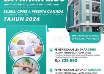 Jelang Rekrutmen ASN dan Pilkada, RSUD Kotamobagu Buka Layanan Pemeriksaan Kesehatan