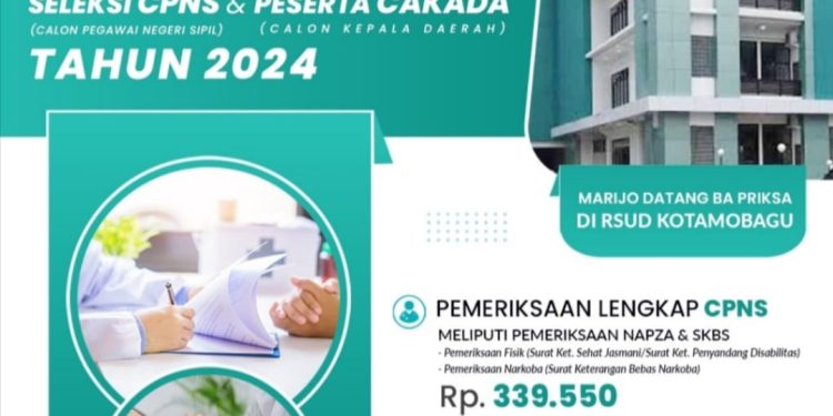 Jelang Rekrutmen ASN dan Pilkada, RSUD Kotamobagu Buka Layanan Pemeriksaan Kesehatan