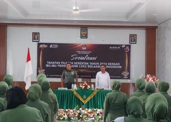 Sasar Anggota Persit, KPU Kotamobagu Gelar Sosialisasi Tahapan Pilkada di Kodim 1303/Bolmong