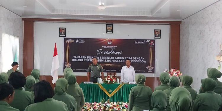 Sasar Anggota Persit, KPU Kotamobagu Gelar Sosialisasi Tahapan Pilkada di Kodim 1303/Bolmong
