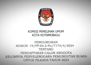 Resmi Dibuka KPU Kotamobagu, Berikut Persyaratan Rekrutmen Calon KPPS Pilkada 2024