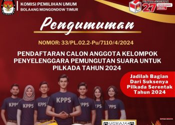 KPU Boltim Buka Rekrutmen Calon KPPS Pilkada 2024, Berikut Syaratnya