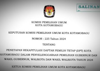 Resmi Ditetapkan KPU Kotamobagu, Berikut DPT Pilkada Serentak Tahun 2024