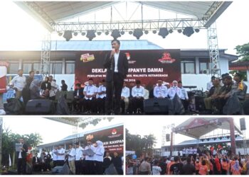 Digelar KPU, Deklarasi Kampanye Damai di Kotamobagu Berjalan Aman dan Lancar