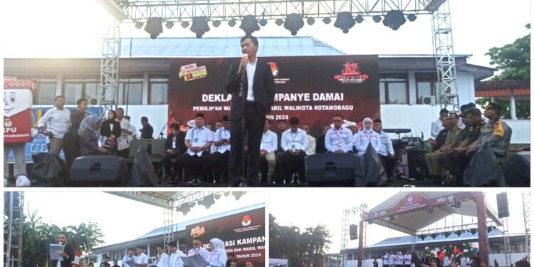 Digelar KPU, Deklarasi Kampanye Damai di Kotamobagu Berjalan Aman dan Lancar