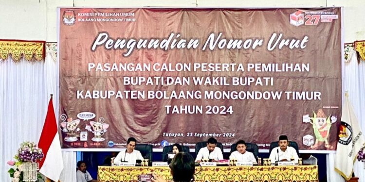 Tahapan Pilkada 2024, KPU Boltim Gelar Rapat Pleno Pengundian dan Penetapan Nomor Urut Paslon