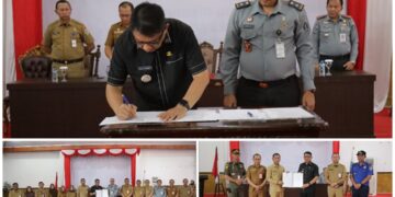 Abdullah Mokoginta Teken Sejumlah Nota Kesepakatan Bersama Kanwil Kemenkumham Sulut