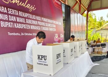 KPU Mitra Simulasikan Pungut-Hitung Suara