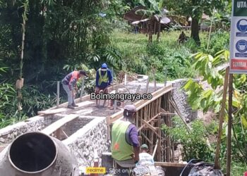 Sentuh 65 Persen, Paket Pekerjaan Jembatan Desa Kopandakan Satu Terus Dipacu