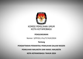 KPU Kotamobagu Resmi Buka Pendaftaran Pemantau Pemilihan, Berikut Syarat dan Ketentuannya