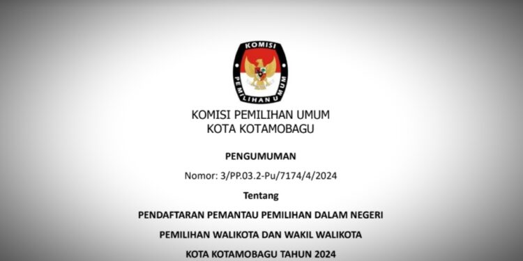 KPU Kotamobagu Resmi Buka Pendaftaran Pemantau Pemilihan, Berikut Syarat dan Ketentuannya