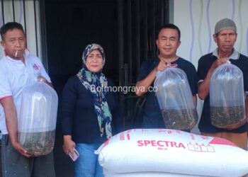 Tingkatkan Kesejahteraan Masyarakat, Pemdes Pontodon Timur Serahkan Bantuan Benih dan Pakan Ikan