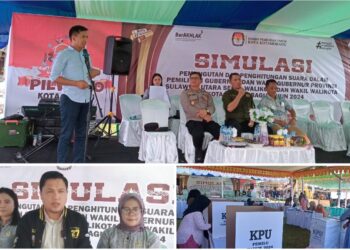 KPU Kotamobagu Gelar Simulasi Pungut Hitung Pilkada 2024