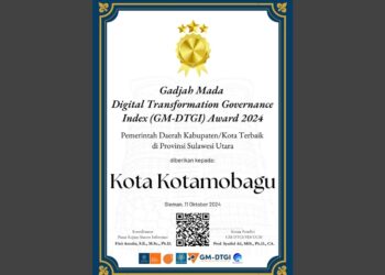 Terbaik se-Sulut dalam Transformasi Digital, Pemkot Kotamobagu Raih GM-DTGI Award 2024