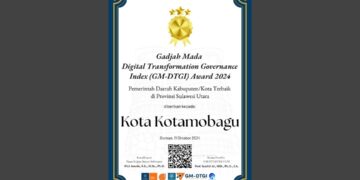 Terbaik se-Sulut dalam Transformasi Digital, Pemkot Kotamobagu Raih GM-DTGI Award 2024
