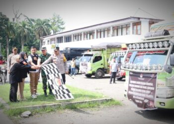 Sinergitas, Dandim 1303 Bolmong Turut Melepas Distribusi Logistik Pilkada 2024