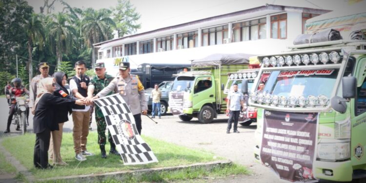 Sinergitas, Dandim 1303 Bolmong Turut Melepas Distribusi Logistik Pilkada 2024