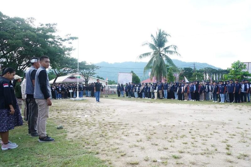 Tampak saat Apel Siaga pengawasan yang dilaksanakan di Halaman Kantor Bawaslu Bolmut