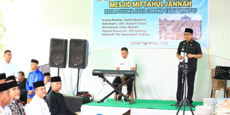 Pj Wali Kota Resmikan Masjid Miftahul Jannah Desa Poyowa Kecil