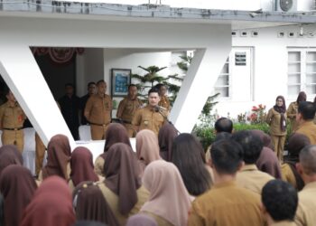 Perdana Pasca Dilantik, Wawali Pimpin Apel Kerja Pemkot Kotamobagu