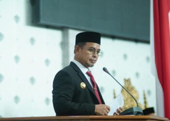 Bupati Bolmut Sirajudin Lasena, saat menyampaikan 17 program pada Rapat Paripurna DPRD Bolmut