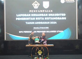 Wali Kota Kotamobagu Weny Gaib Serahkan LKPD 2024 Unaudited ke BPK RI Perwakilan Sulut