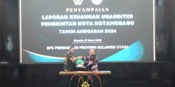 Wali Kota Kotamobagu Weny Gaib Serahkan LKPD 2024 Unaudited ke BPK RI Perwakilan Sulut