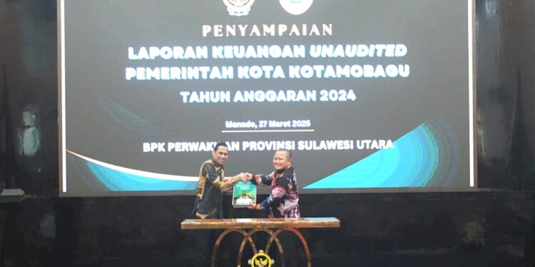 Wali Kota Kotamobagu Weny Gaib Serahkan LKPD 2024 Unaudited ke BPK RI Perwakilan Sulut