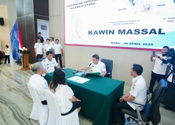 Digelar Pemprov Sulut, Weny Gaib Jadi Saksi Pencatatan Perkawinan Massal