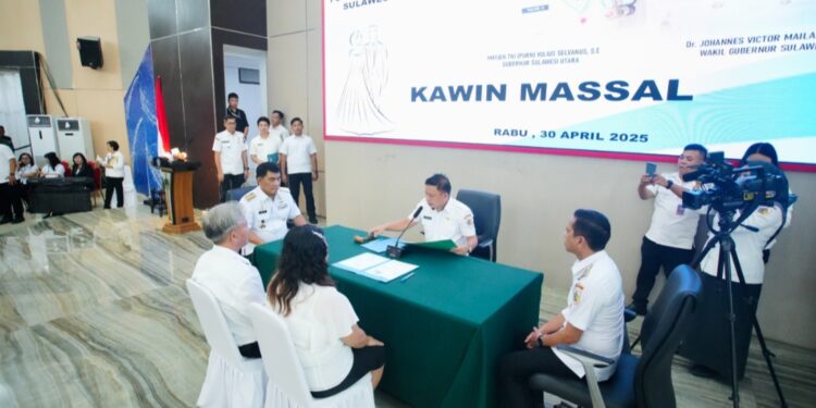 Digelar Pemprov Sulut, Weny Gaib Jadi Saksi Pencatatan Perkawinan Massal