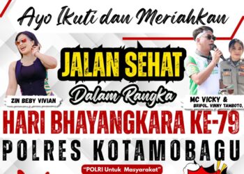 Sambut Hari Bhayangkara ke 79, Polres Kotamobagu Ajak Masyarakat Jalan Sehat Bersama