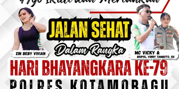 Sambut Hari Bhayangkara ke 79, Polres Kotamobagu Ajak Masyarakat Jalan Sehat Bersama