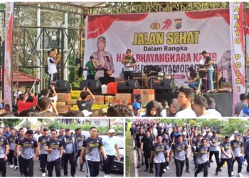 Sukses Digelar, Kegiatan Jalan Sehat HUT Bhayangkara Polres Kotamobagu Dihadiri Gubernur Sulut